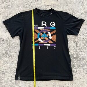 LRG Lifted Research Group T Shirt Mens L Black Graphic Casual Short Sleeve